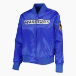 NBA Women's Golden State Warriors Royal Classics Satin Full Snap Jacket