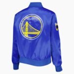 NBA Women's Golden State Warriors Royal Classics Satin Full Snap Jacket