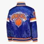 NBA Youth New York Knicks Blue Home Game Varsity Satin Full Snap Jacket