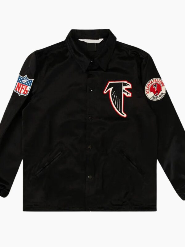 NFL Atlanta Falcons Black Satin Windbreaker