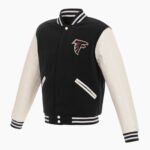 NFL Atlanta Falcons Letterman White and Black Jacket