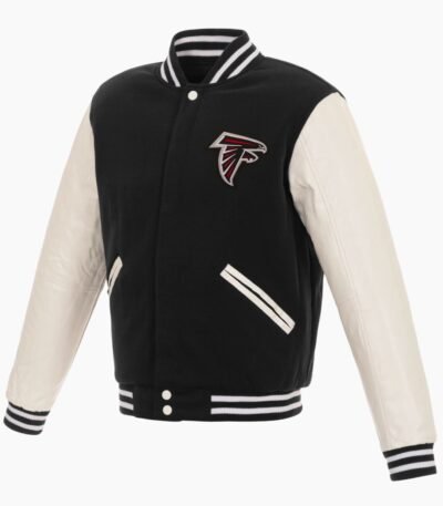 NFL Atlanta Falcons Letterman White and Black Jacket