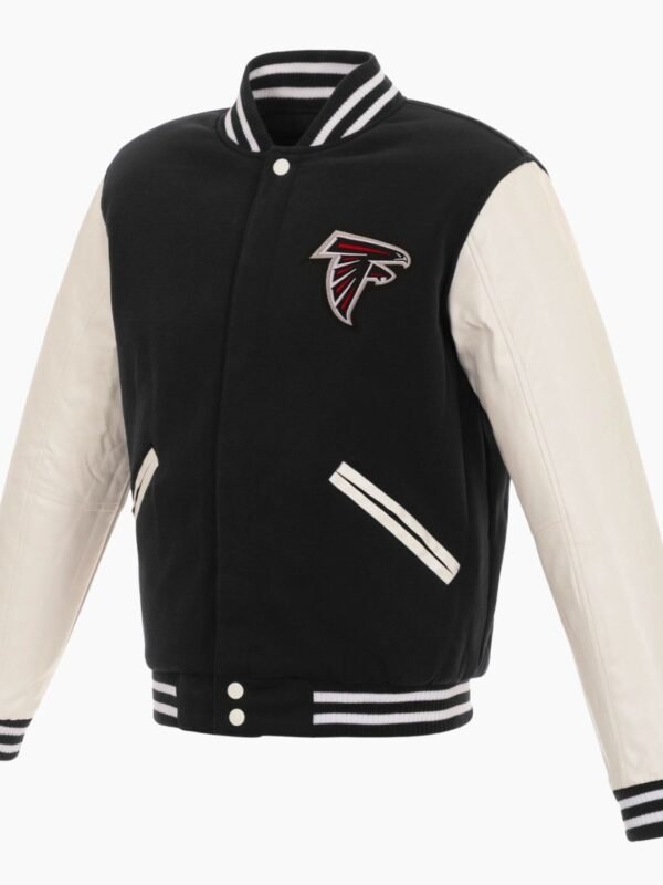NFL Atlanta Falcons Letterman White and Black Jacket
