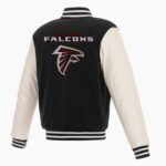 NFL Atlanta Falcons Letterman White and Black Jacket