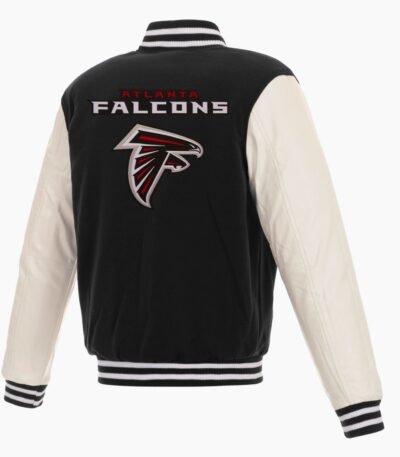 NFL Atlanta Falcons Letterman White and Black Jacket