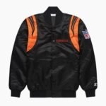 NFL Bengals Black Satin Jacket