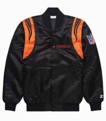 NFL Bengals Black Satin Jacket