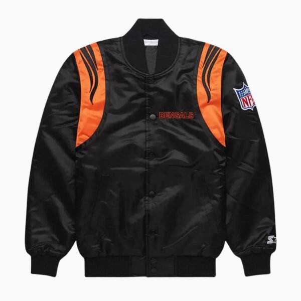 NFL Bengals Black Satin Jacket