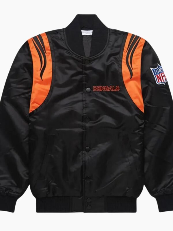 NFL Bengals Black Satin Jacket