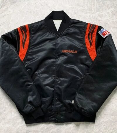 NFL Bengals Black Satin Jacket