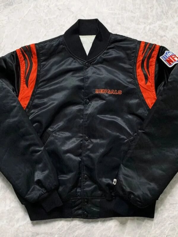 NFL Bengals Black Satin Jacket