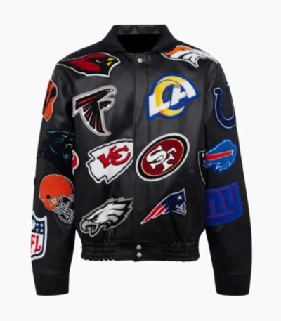 NFL Black Collage Leather Jacket