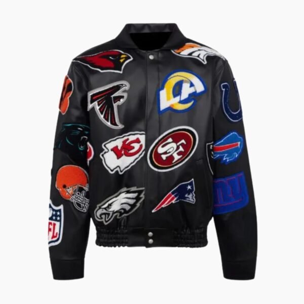 NFL Black Collage Leather Jacket