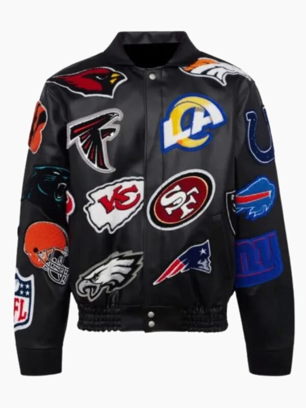 NFL Black Collage Leather Jacket