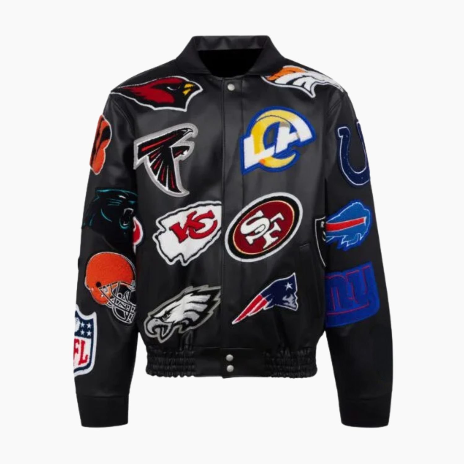 NFL Black Collage Leather Jacket NFL Black Collage Leather Jacket