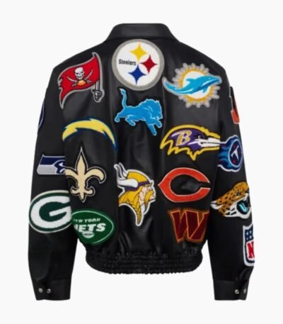 NFL Black Collage Leather Jacket