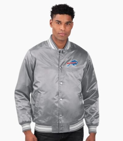 NFL Buffalo Bills Midweight Gray Satin Jacket