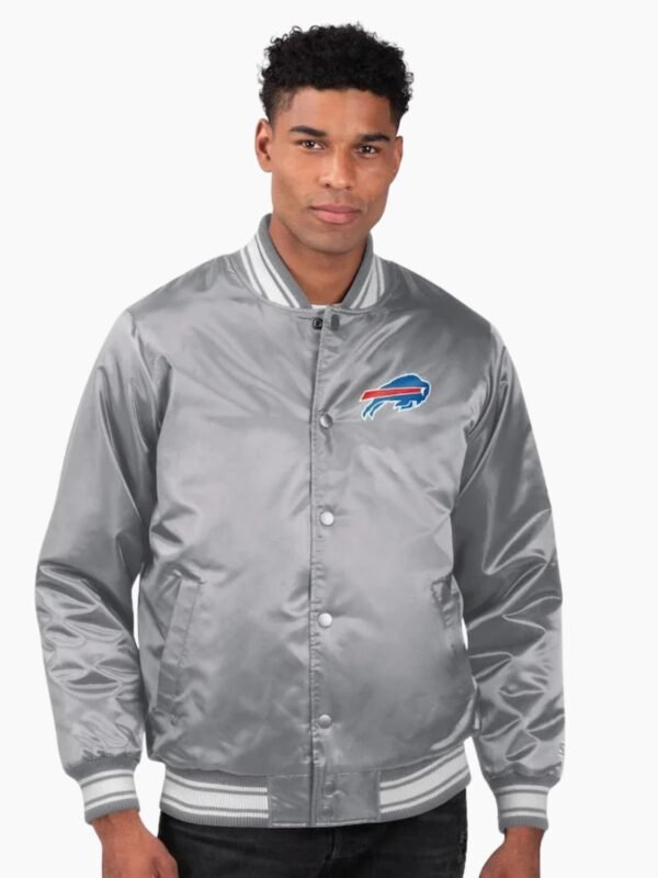 NFL Buffalo Bills Midweight Gray Satin Jacket
