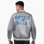NFL Buffalo Bills Midweight Gray Satin Jacket
