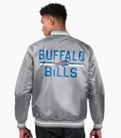NFL Buffalo Bills Midweight Gray Satin Jacket