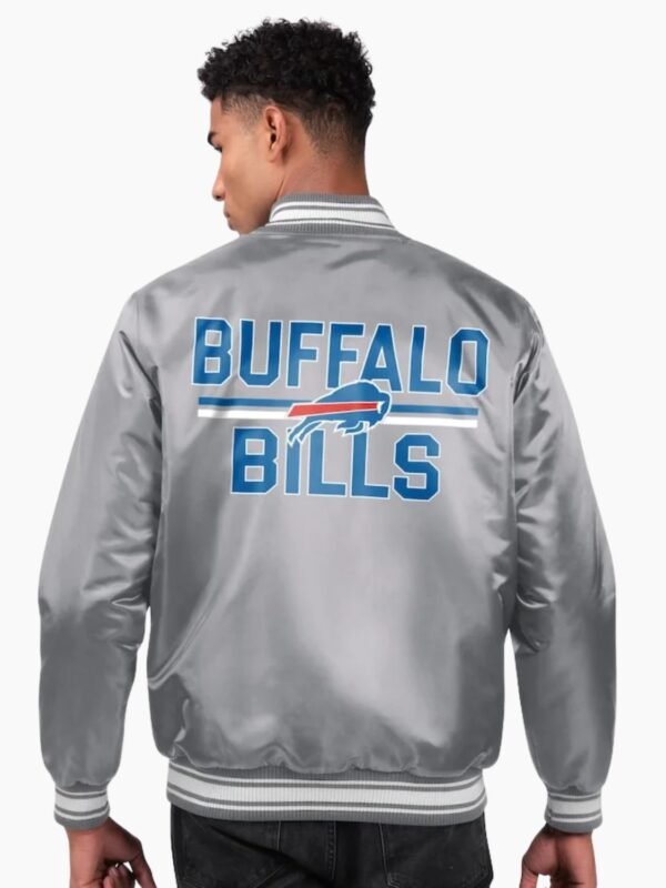 NFL Buffalo Bills Midweight Gray Satin Jacket