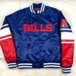 NFL Buffalo Bills Royal Blue and Red Varsity Satin Jacket