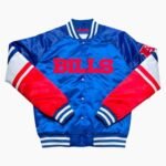 NFL Buffalo Bills Royal Blue and Red Varsity Satin Jacket