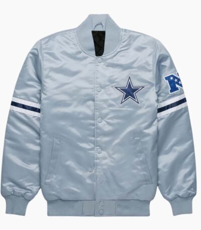 NFL Dallas Cowboys Leader Satin Bomber Varsity Jacket