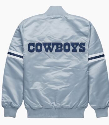 NFL Dallas Cowboys Leader Satin Bomber Varsity Jacket