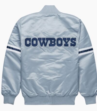 NFL Dallas Cowboys Leader Satin Bomber Varsity Jacket