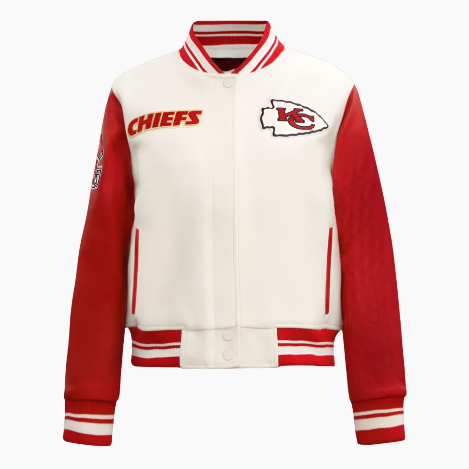 NFL Kansas City Chiefs Retro Classic Rib Wool Varsity Jacket NFL Kansas City Chiefs Retro Classic Rib Wool Varsity Jacket