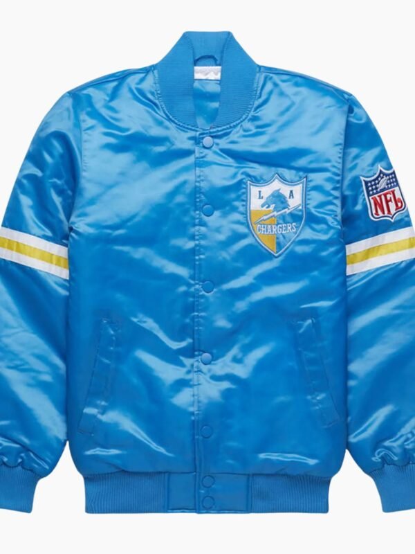 NFL LA Chargers Light Blue Satin Jacket