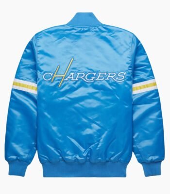 NFL LA Chargers Light Blue Satin Jacket