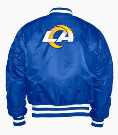 NFL LA Rams Bomber Royal Blue Satin Jacket