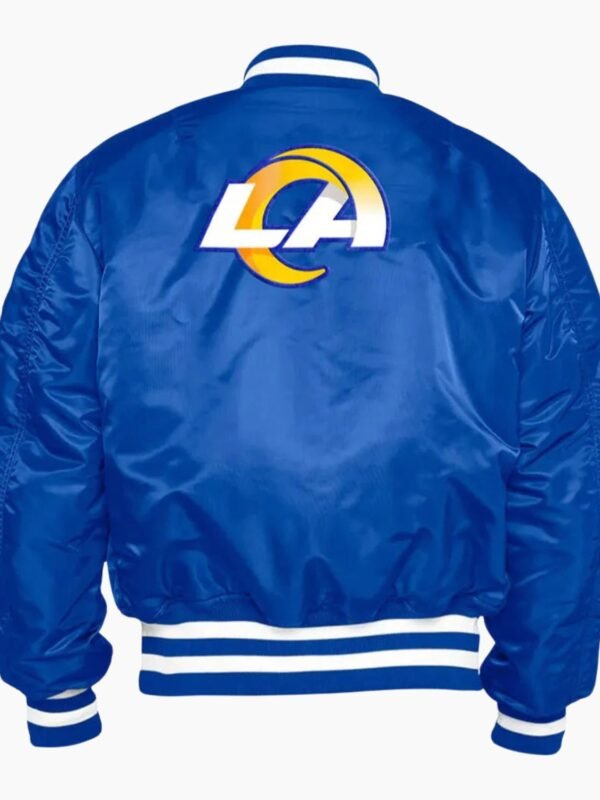 NFL LA Rams Bomber Royal Blue Satin Jacket