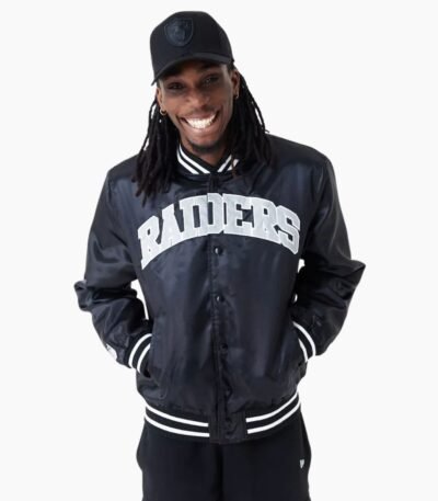 NFL Las Vegas Raiders Black Bomber Satin Jacket