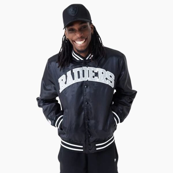 NFL Las Vegas Raiders Black Bomber Satin Jacket