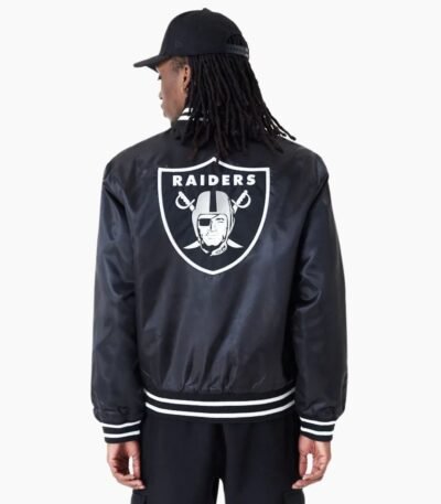 NFL Las Vegas Raiders Black Bomber Satin Jacket