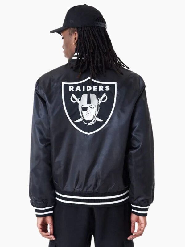 NFL Las Vegas Raiders Black Bomber Satin Jacket