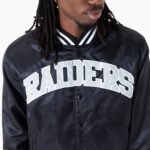 NFL Las Vegas Raiders Black Bomber Satin Jacket