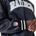 NFL Las Vegas Raiders Black Bomber Satin Jacket