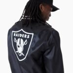 NFL Las Vegas Raiders Black Bomber Satin Jacket