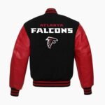 NFL Letterman Atlanta Falcons Red and Black Jacket