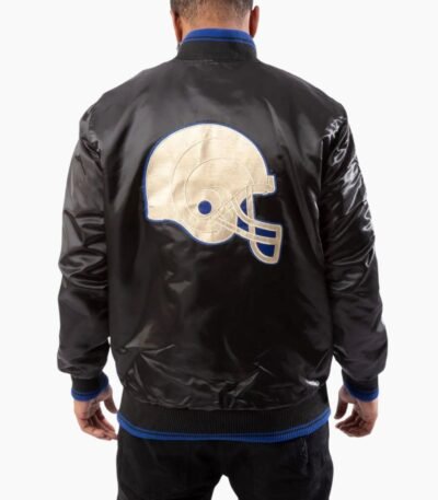 NFL Los Angeles Rams UK Flag Black Satin Jacket