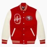 NFL San Francisco 49ers Red Bomber Lettermen Varsity Jacket