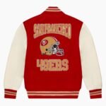 NFL San Francisco 49ers Red Bomber Lettermen Varsity Jacket