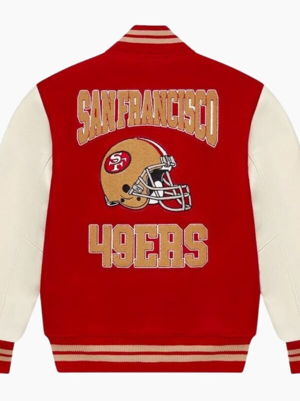NFL San Francisco 49ers Red Bomber Lettermen Varsity Jacket