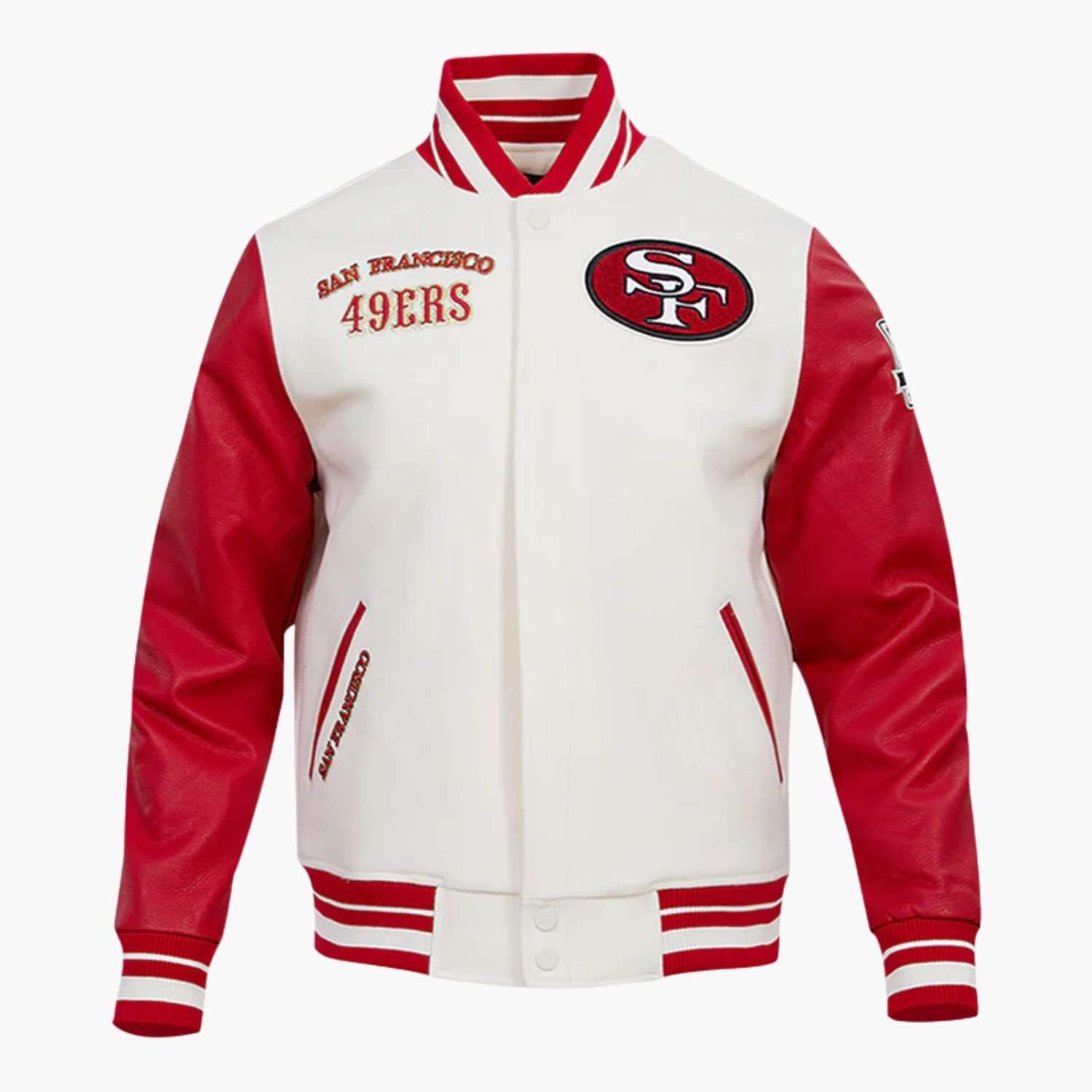 NFL San Francisco 49ers red bomber varsity jacket NFL San Francisco 49ers red bomber varsity jacket