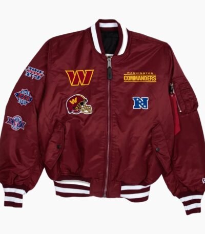 NFL Washington Commanders Burgundy MA-1 Jacket