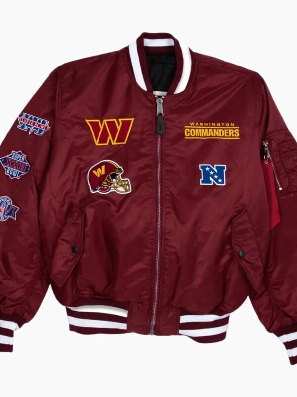 NFL Washington Commanders Burgundy MA-1 Jacket